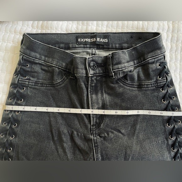 Black Skinny Jeans with Lace-Up Details - Picture 5 of 7